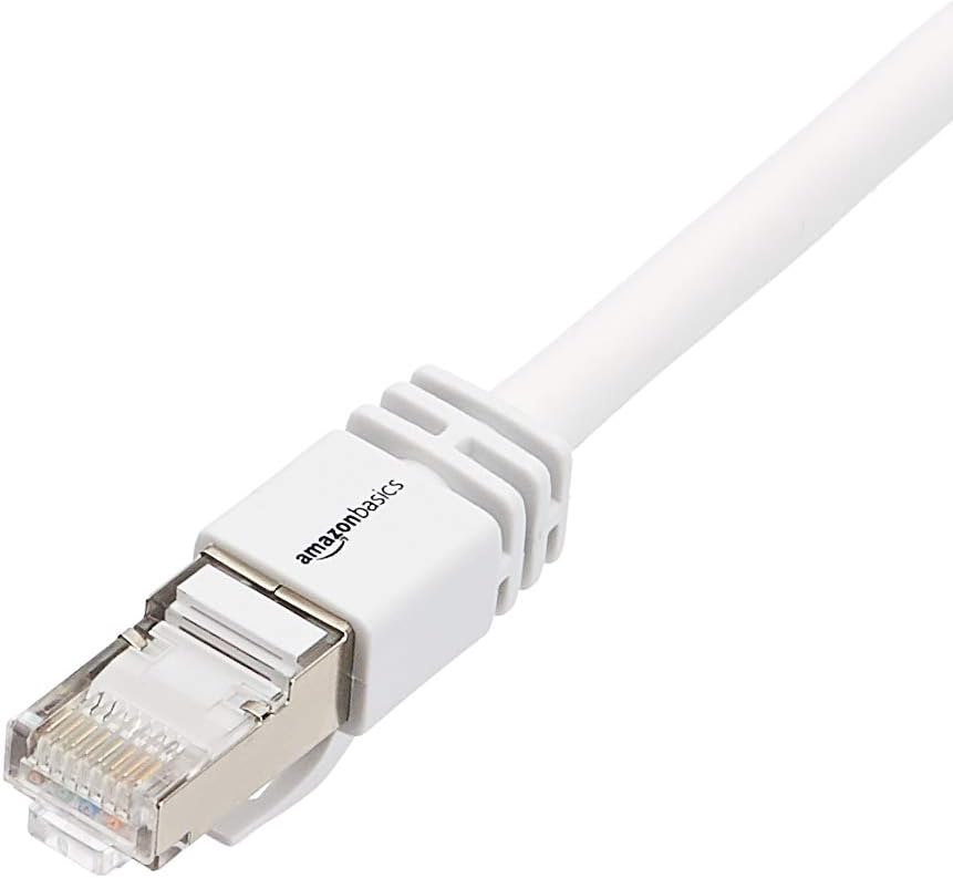 Amazon Basics RJ45 Cat 7 High-Speed Gigabit Ethernet Patch Internet Cable, 10Gbps, 600MHz - White