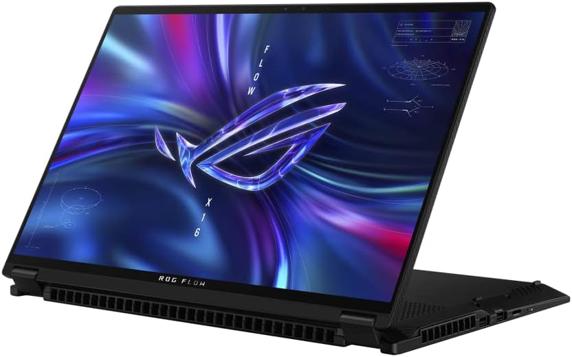 Asus ROG FLOW X16 Gaming laptop 16″ QHD+ 240Hz, 13th gen Intel Core i9-13900H, 16GB DDR5 ram, 1TB SSD, Nvidia Geforce RTX 4060 8GB Graphics, Windows 11, Off Black, Eng-RGB backlit Keyboard