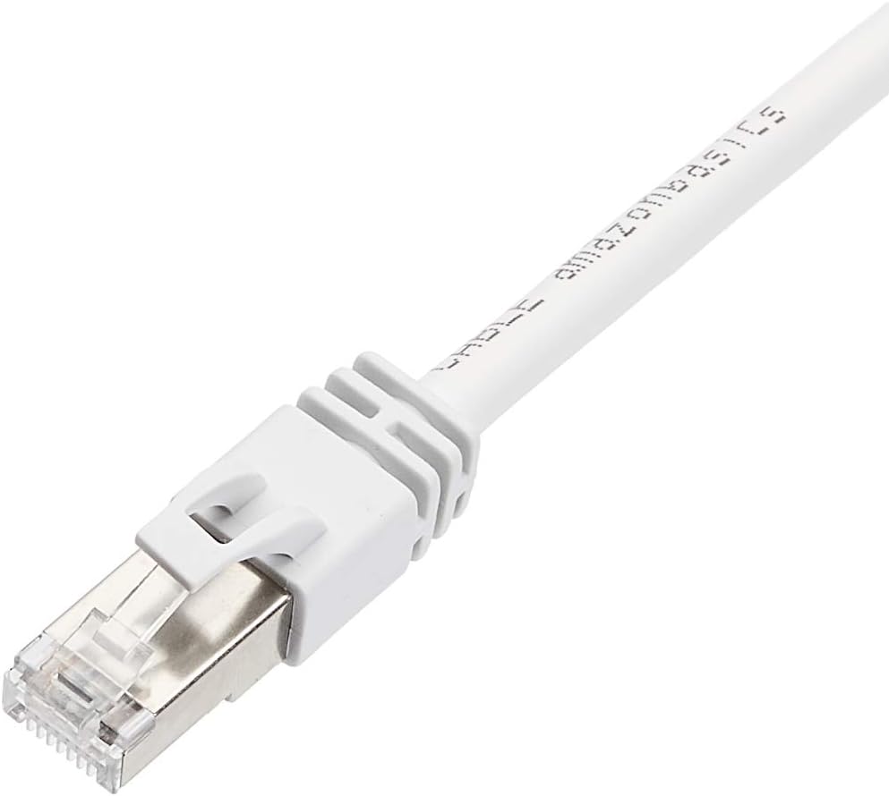 Amazon Basics RJ45 Cat 7 High-Speed Gigabit Ethernet Patch Internet Cable, 10Gbps, 600MHz - White