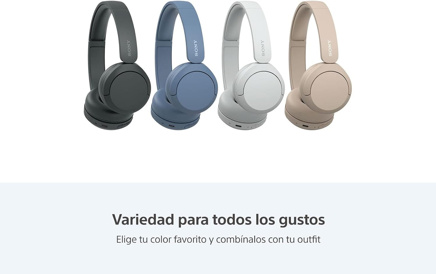 Sony WH-CH520 Wireless Bluetooth On-Ear with Mic for Phone Call, Cream
