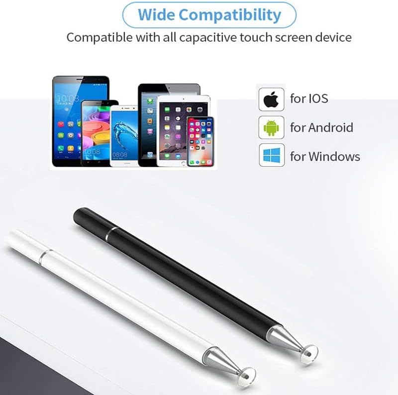 Universal stylus pen for touch screens, touch pen for mobile screen, compatible for iOS and Android devices, iPad iPhone laptop Samsung phones and tablets, for Drawing and Handwriting