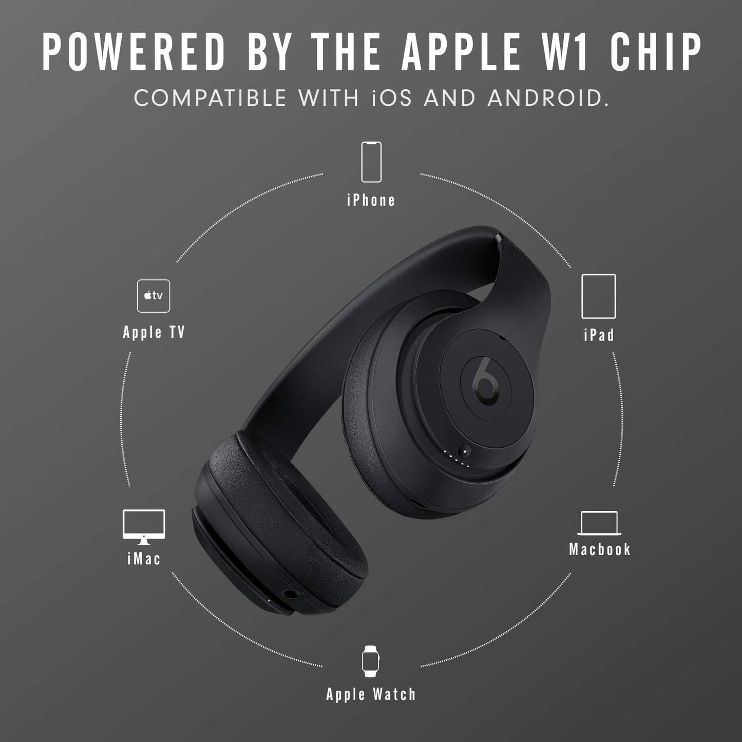 Beats Studio 3 Wireless Noise Cancelling Over-Ear Headphones - Apple W1 Headphone Chip, Class 1 Bluetooth, Active Cancelling, 22 Hours Of Listening Time, Built-in Microphone