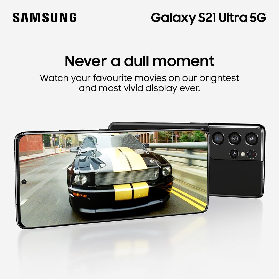 Samsung Galaxy S21 Ultra 5G Smartphone SIM Free Android Mobile Phone Phantom Black and Silver