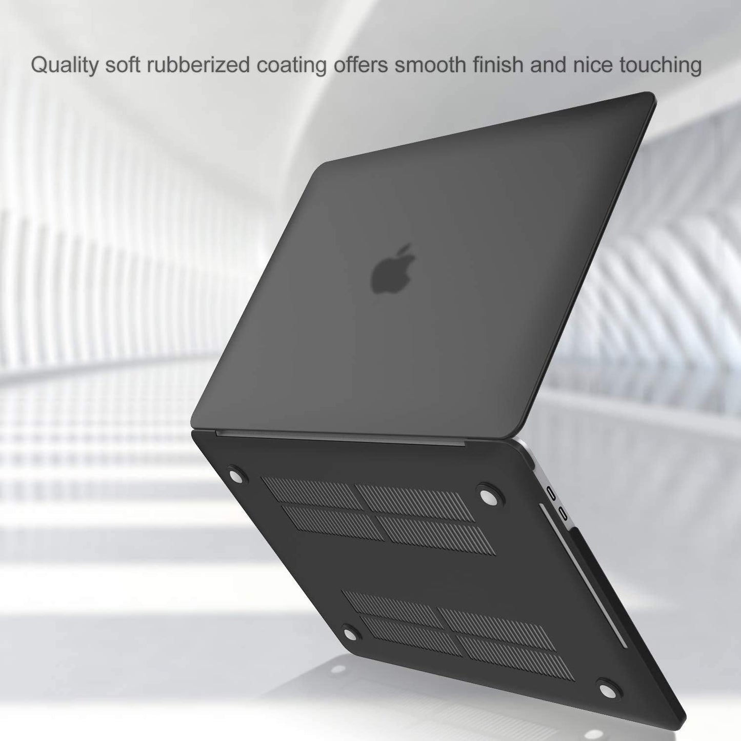 ProCase MacBook Pro 13 inch Case 2020 2019 2018 2017 2016 Release A2338 M1 A2289 A2251 A2159 A1989 A1706 A1708, Hard Case Shell Cover for MacBook Pro 13 with or Without Touch Bar -Black