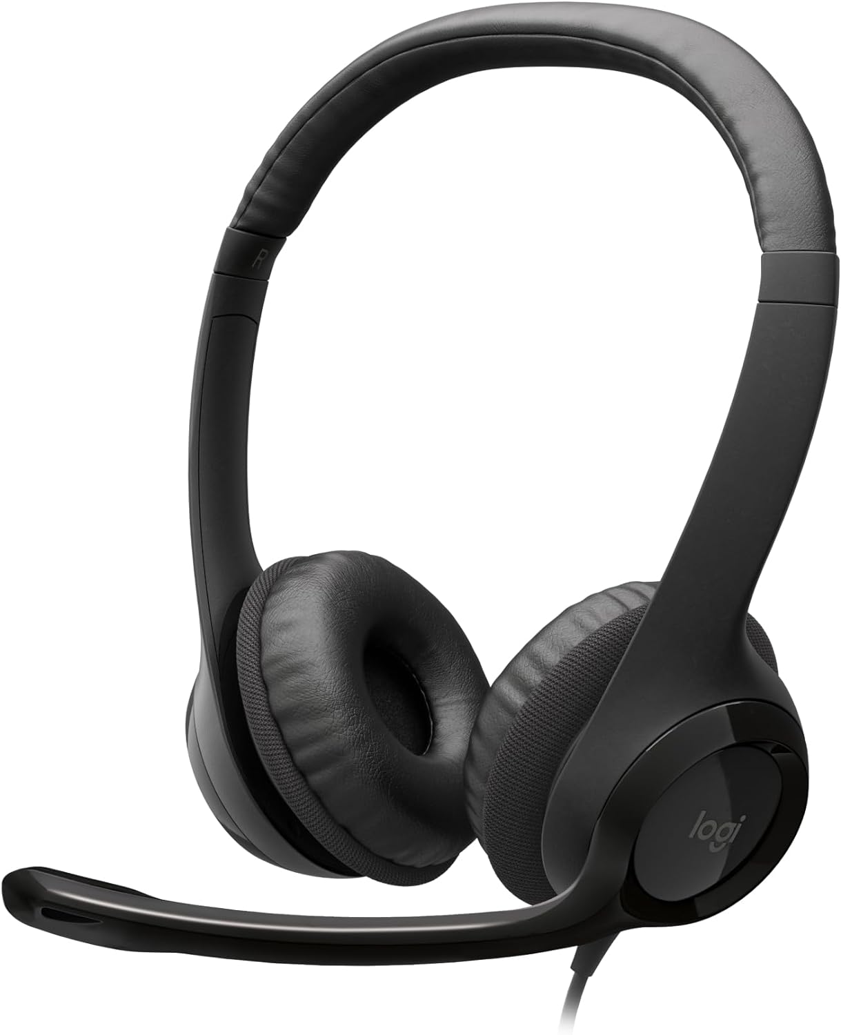 Logitech H390 Wired Headset for PC/Laptops, Stereo Headphones with Noise Cancelling Microphone, USB-A, In-Line Controls- Black