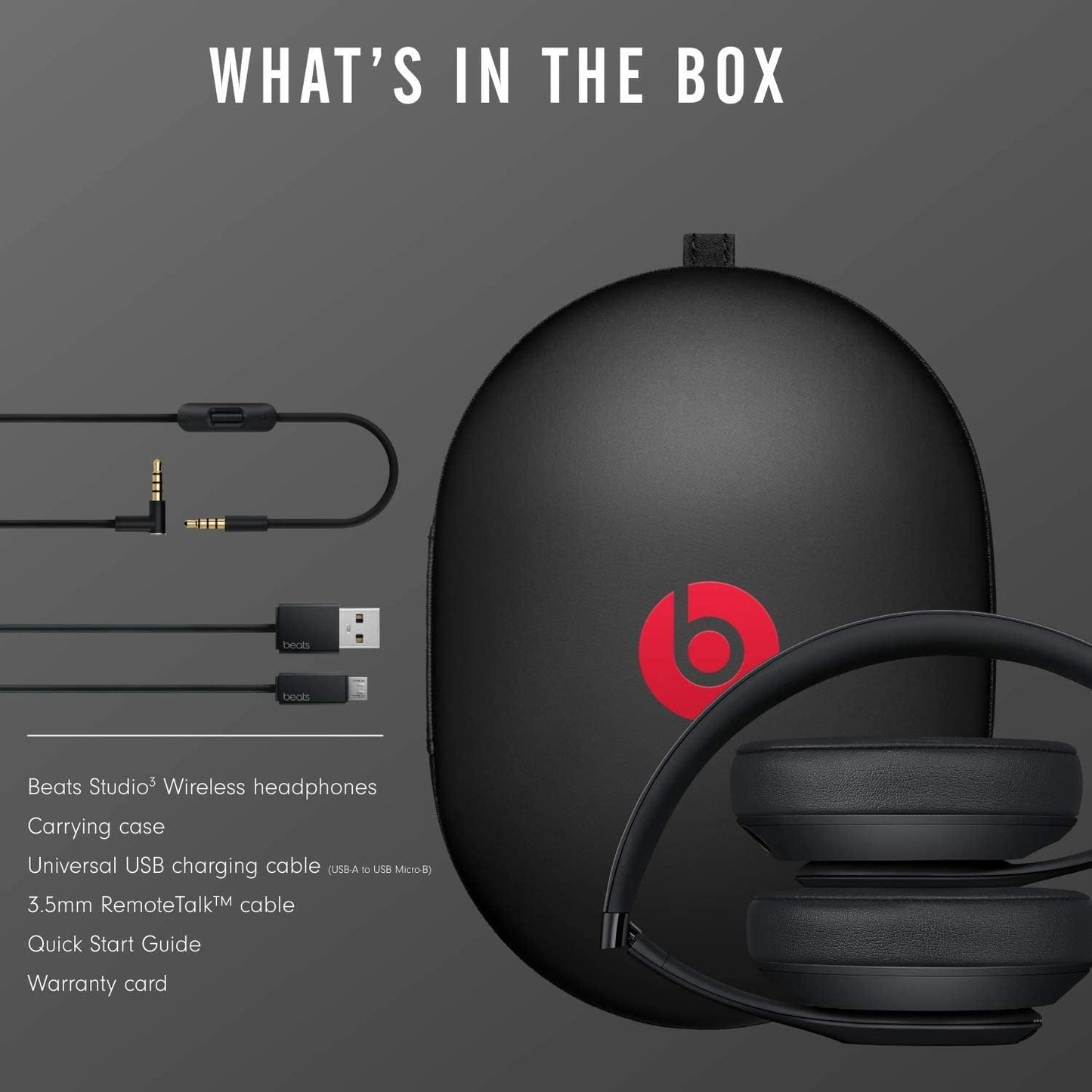 Beats Studio 3 Wireless Noise Cancelling Over-Ear Headphones - Apple W1 Headphone Chip, Class 1 Bluetooth, Active Cancelling, 22 Hours Of Listening Time, Built-in Microphone