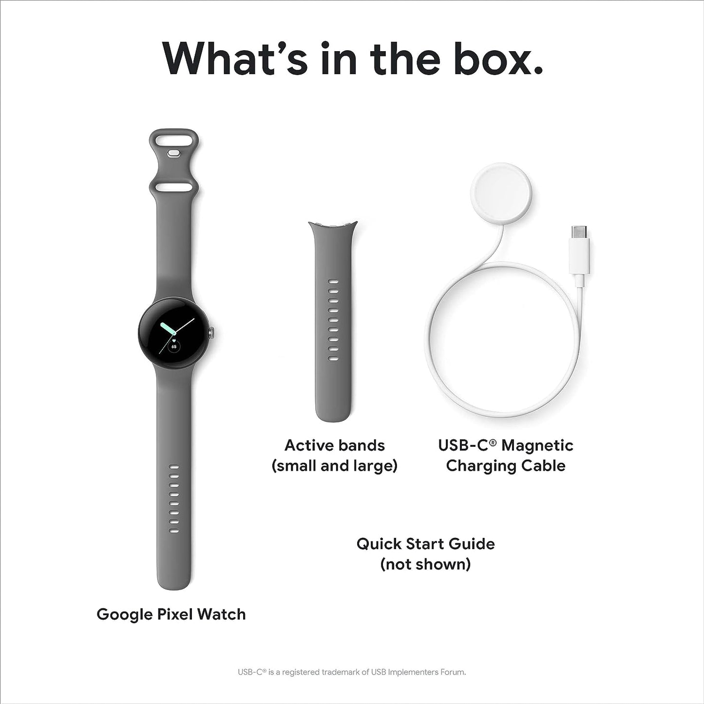 Google Pixel Watch - Black with Obsidian Strap, One Size