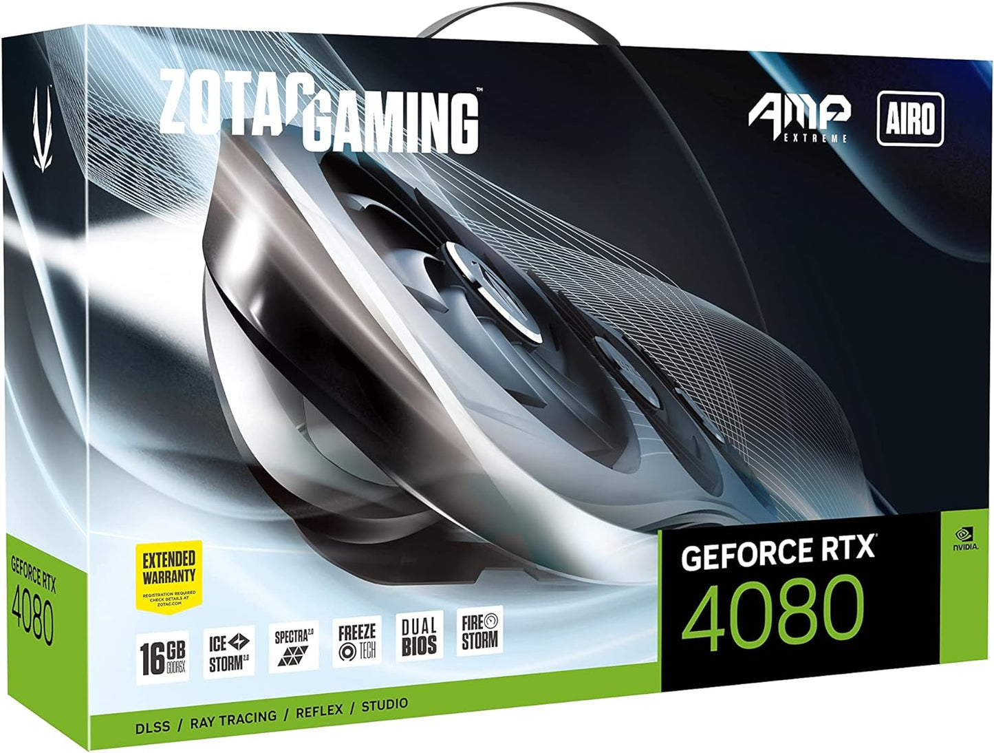 Zotac Gaming GeForce RTX 4080 16GB AMP Extreme AIRO GDDR6X 256-bit 22.4 Gbps PCIE 4.0 Graphics Card, IceStorm 2.0 Advanced Cooling, Spectra 2.0 RGB Lighting, ZT-D40810B-10P