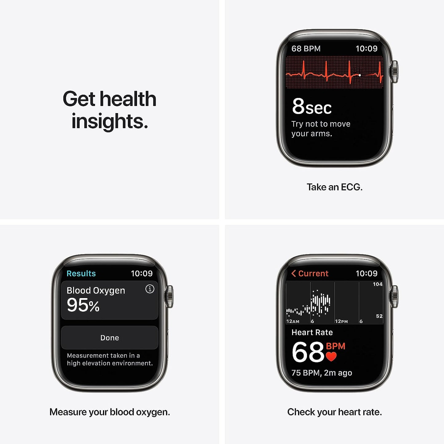 Apple Watch Series 7 (GPS + Cellular, 44mm) Smart watch - Graphite Stainless Steel Case with Abyss Blue Sport Band - Regular. Fitness Tracker, Blood Oxygen & ECG Apps, Water Resistant