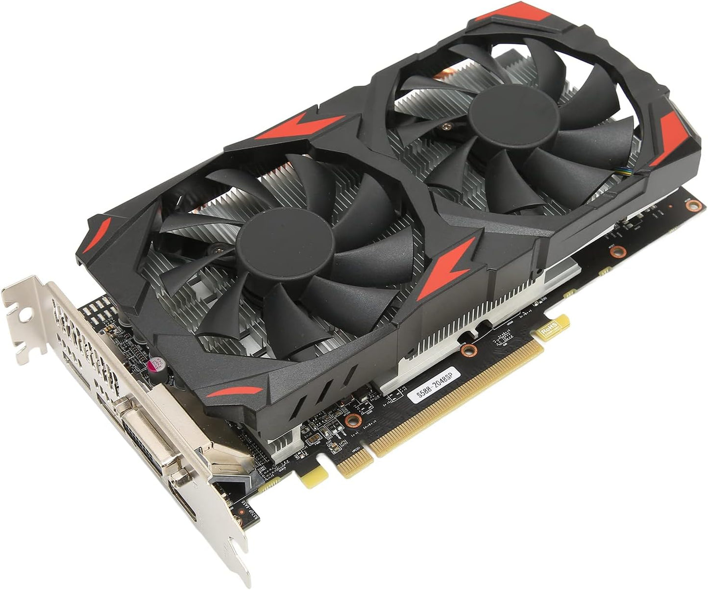 RX 580 Graphics Card 8GB GDDR5 256 Bit, Support Dual Cooling Fans PCI Express 3.0 Gaming Graphics Card Slot, Active Fan Control Freeze Fan Stop for Home Office
