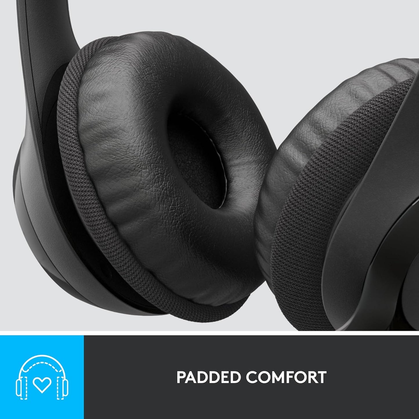 Logitech H390 Wired Headset for PC/Laptops, Stereo Headphones with Noise Cancelling Microphone, USB-A, In-Line Controls- Black