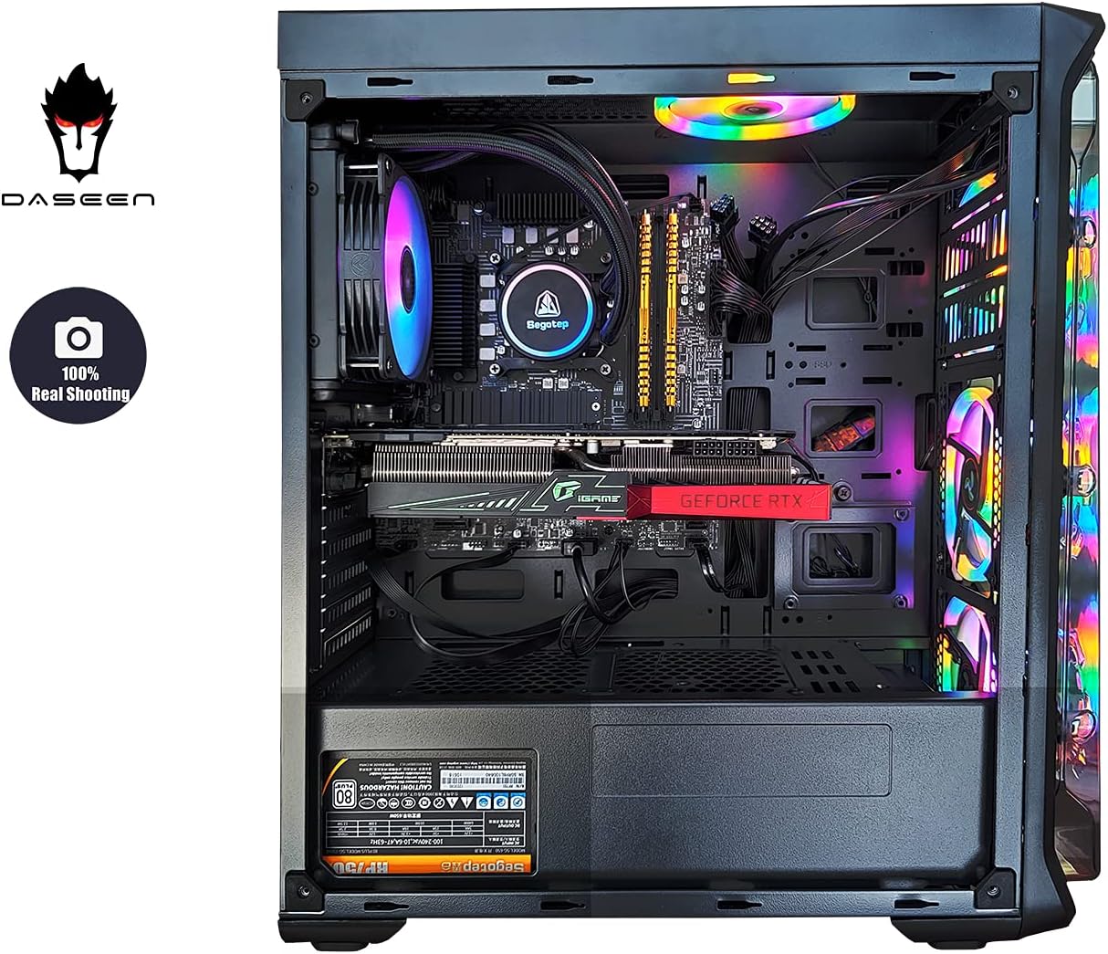 GAMING PC CPU Desktop – Intel Core i7 12700F NVIDIA RTX 3070 16GB, 2TB NVME SSD, 32GB DDR5 5600 RAM RGB, 1000W Gold PSU, 240mm AIO, Wi-Fi, Windows 11 Pro