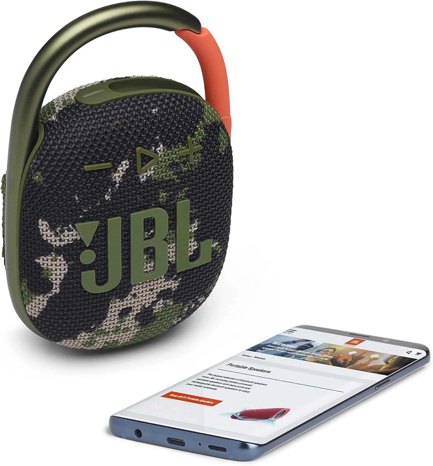 JBL Clip 4 Portable Bluetooth Speaker, JBL Pro Sound, Punchy Bass, Ultra-Portable Design, Integrated Carabiner, Clip Everywhere, IP67 Waterproof + Dustproof, 10H Battery
