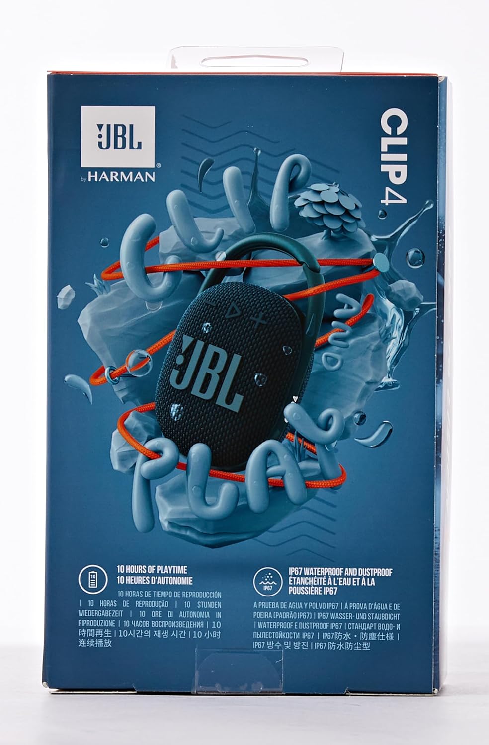 JBL Clip 4 Portable Bluetooth Speaker, JBL Pro Sound, Punchy Bass, Ultra-Portable Design, Integrated Carabiner, Clip Everywhere, IP67 Waterproof + Dustproof, 10H Battery