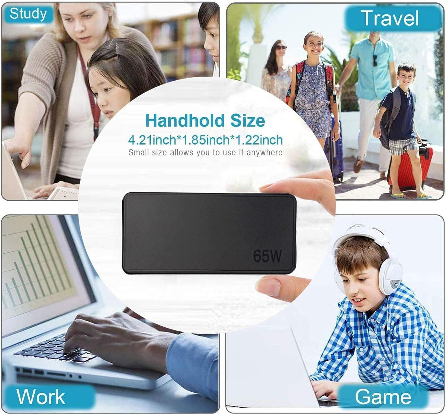 UNIVERSAL 65W USB C Power Adapter compatible With Lenovo Think Pad Yoga, HP chrome book, Dell XPS, ASUS, Acer, HUAWEI, Xiaomi, Samsung and more Type C Devices PD wall Laptop Power supply (Type C Charger)