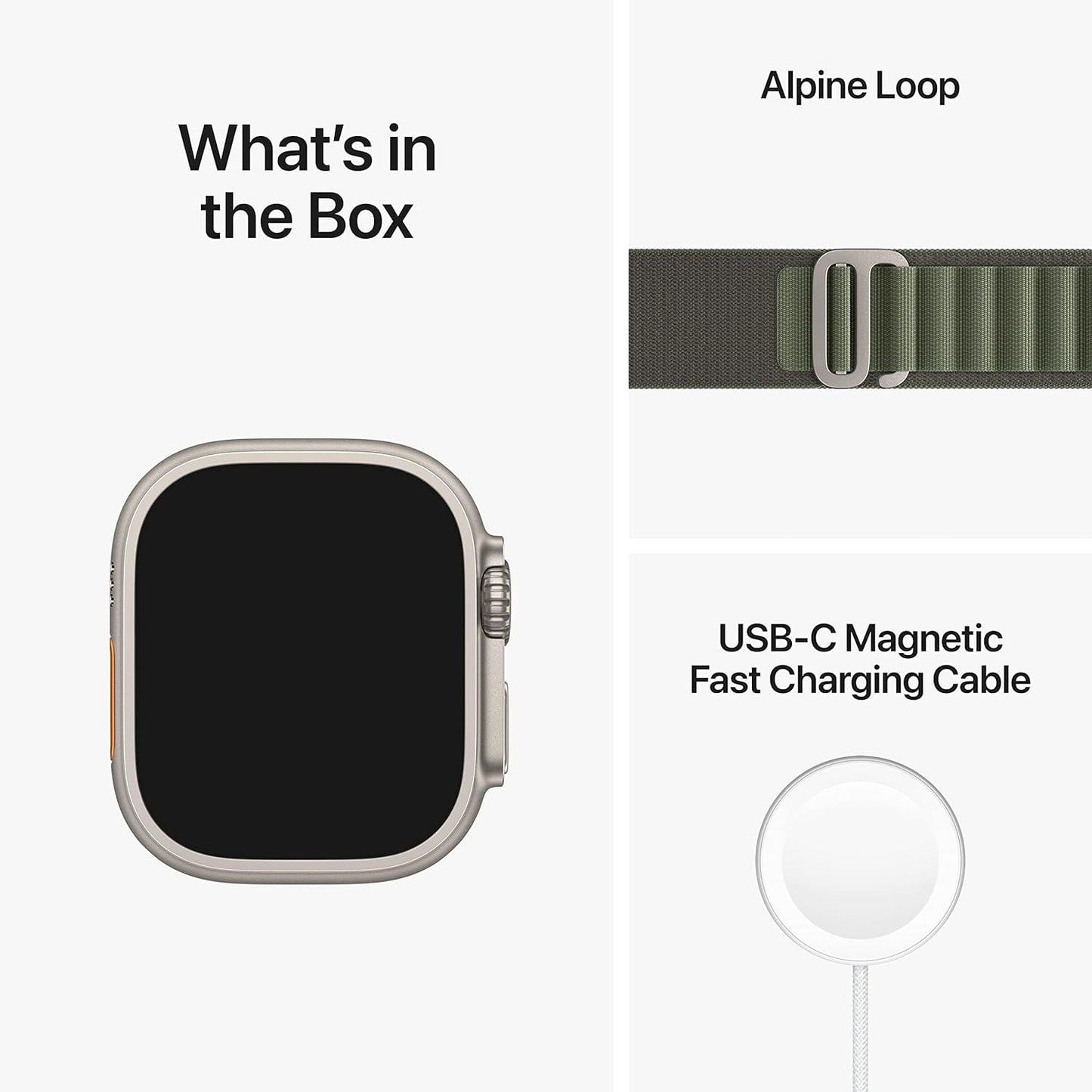 New Apple Watch Ultra (GPS + Cellular, 49mm) Smart watch - Titanium Case with Green Alpine Loop - Small. Fitness Tracker, Precision GPS, Action Button, Extra-Long Battery Life, Brighter Retina Display