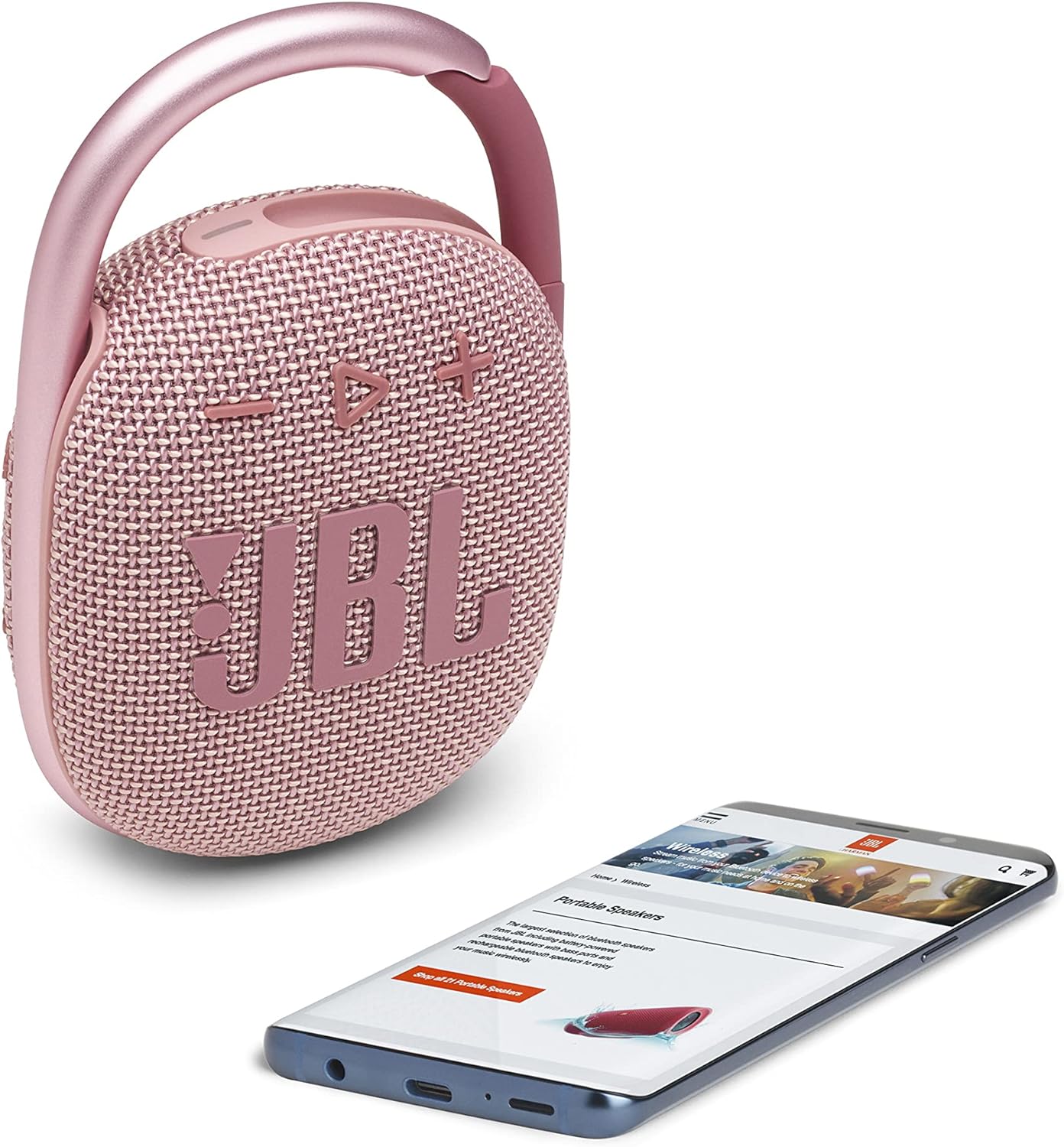 JBL Clip 4 Portable Bluetooth Speaker, JBL Pro Sound, Punchy Bass, Ultra-Portable Design, Integrated Carabiner, Clip Everywhere, IP67 Waterproof + Dustproof, 10H Battery