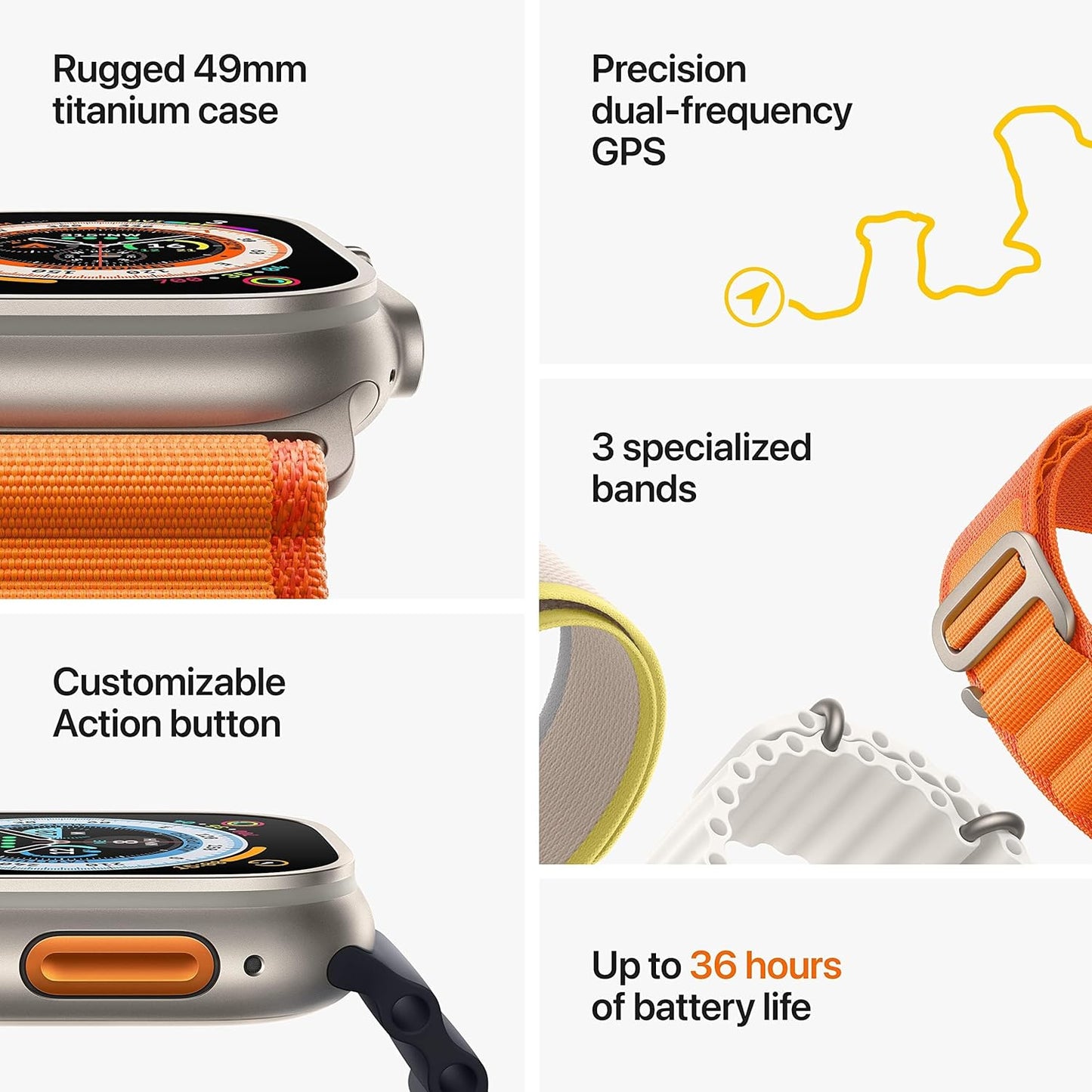 New Apple Watch Ultra (GPS + Cellular, 49mm) Smart watch - Titanium Case with Green Alpine Loop - Small. Fitness Tracker, Precision GPS, Action Button, Extra-Long Battery Life, Brighter Retina Display