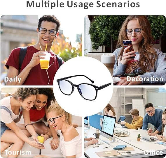Baytion Blue Light Filter Eyewear for Men & Women, Anti Blue Light Eyestrain & UV Glare Blocking,TV Computer Gaming Glasses,Black