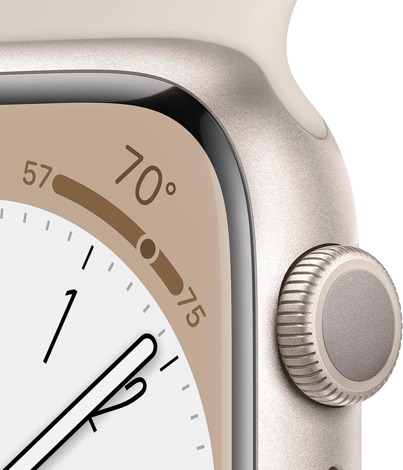 Apple New Apple Watch Series 8 (GPS 45mm) Smart watch - Aluminum Case with Starlight Sport Band - Regular. Fitness Tracker, Blood Oxygen & ECG Apps, Water Resistant