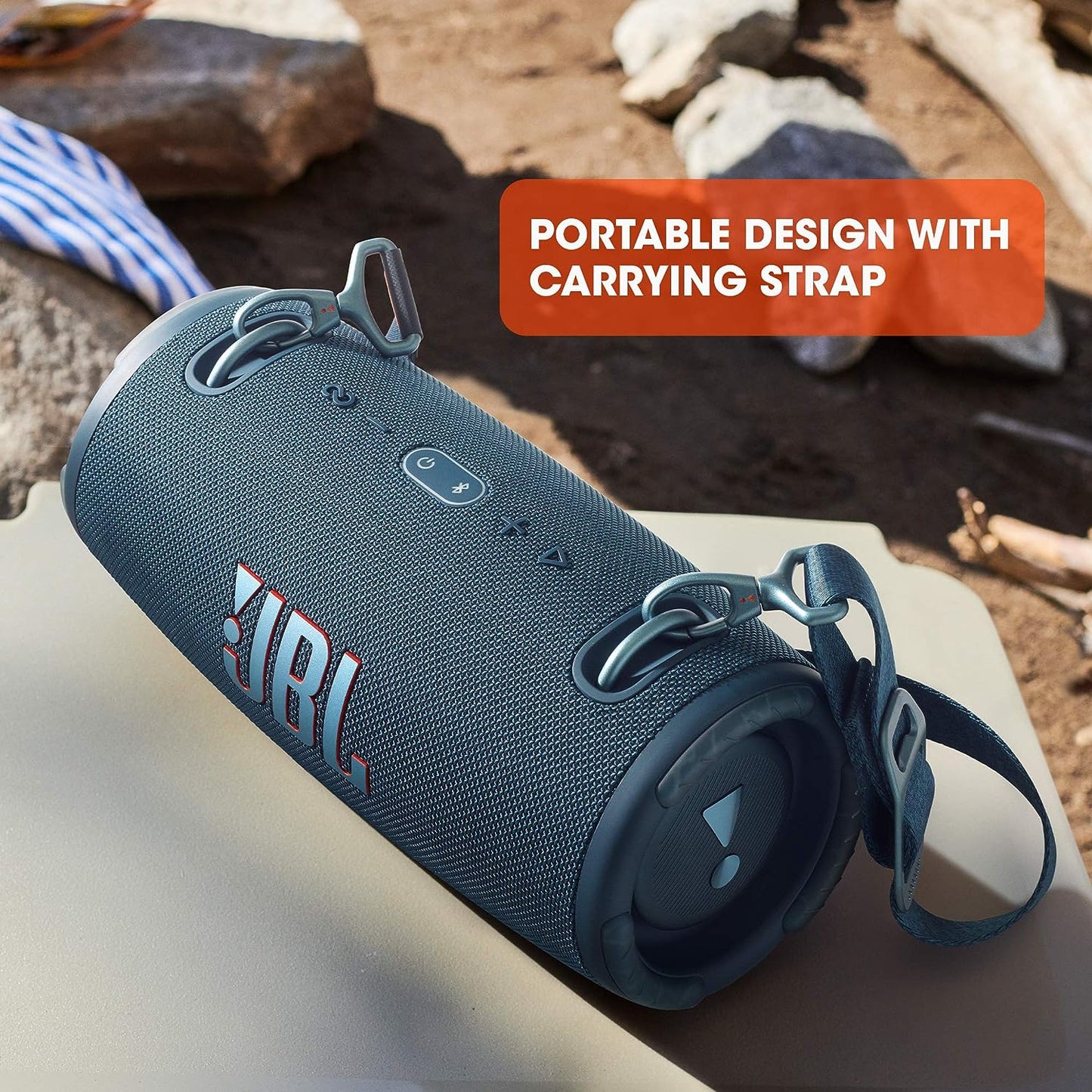 JBL Xtreme 3 Portable Waterproof Speaker With Massive JBL Original Pro Sound, Immersive Deep Bass, 15H Battery, Built-In Charger, Partyboost Enabled, Easy-To-Carry Strap
