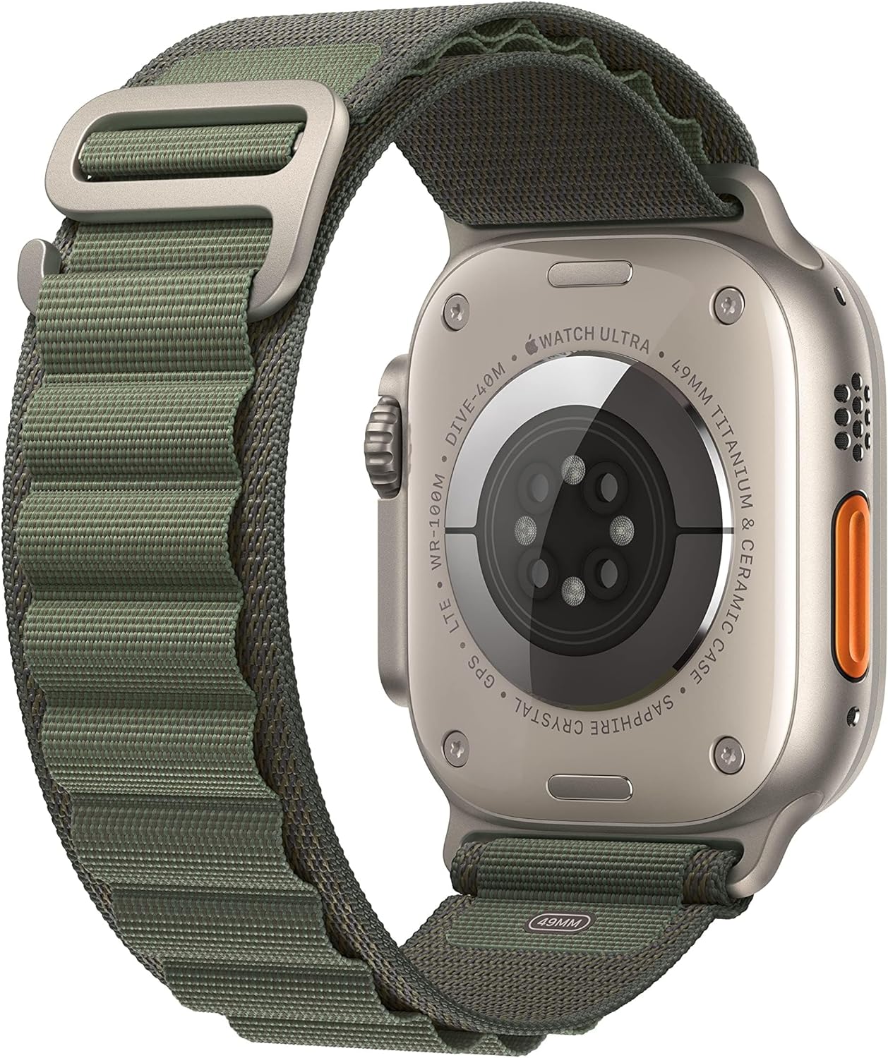 New Apple Watch Ultra (GPS + Cellular, 49mm) Smart watch - Titanium Case with Green Alpine Loop - Small. Fitness Tracker, Precision GPS, Action Button, Extra-Long Battery Life, Brighter Retina Display