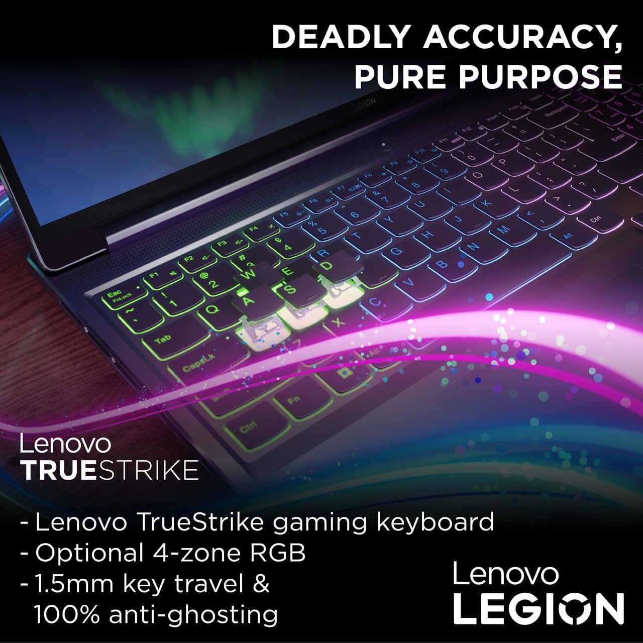 Lenovo Legion Slim 5 16IRH8 AI Gaming Laptop, 16"WQXGA 165Hz Display, Intel Core I7-13700H, 16GB RAM, 512GB SSD, NVIDIA GeForce RTX 4050 6GB GDDR6, Win11 Pro, Eng RGB, Storm Grey