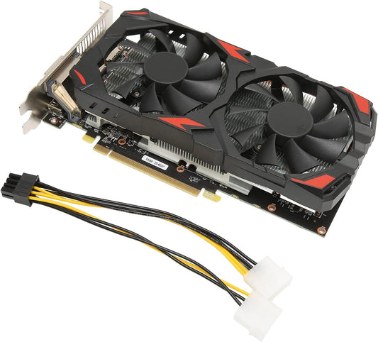 RX 580 Graphics Card 8GB GDDR5 256 Bit, Support Dual Cooling Fans PCI Express 3.0 Gaming Graphics Card Slot, Active Fan Control Freeze Fan Stop for Home Office