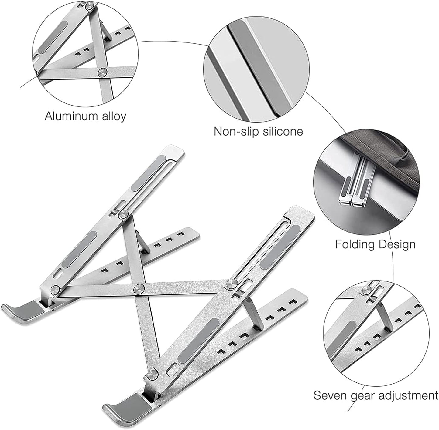 Laptop Stand, Adjustable Portable Laptop Holder for Desk, Foldable Laptop Riser, Portable Laptop Holder Compatible With 7-15.6 Inches Laptop ,Tablet, Notebook