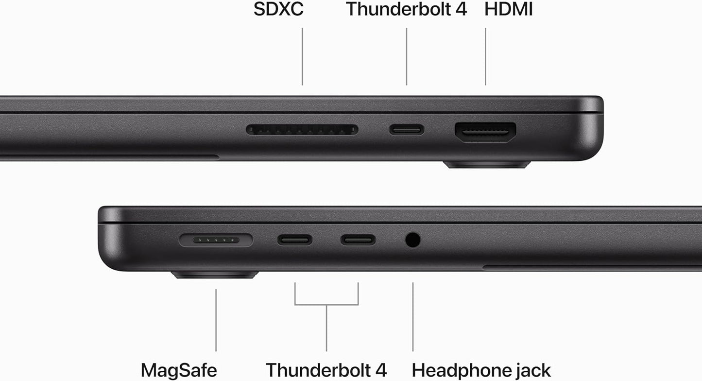 Apple 2023 MacBook Pro (14-inch, Apple M3 Pro chip with 11‑core CPU and 14‑core GPU, 18GB Unified Memory, 512GB) - Space Black; English