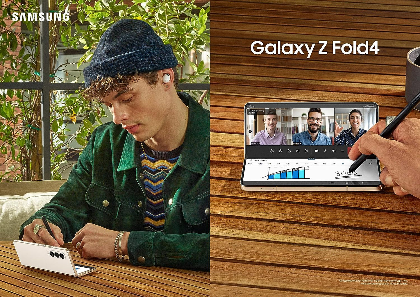 SAMSUNG Galaxy Z Fold 4 Cell Phone, Factory Unlocked Android Smartphone, 512GB, Flex Mode, Hands Free Video, Multi Window View, Foldable Display, S Pen Compatible, US Version, 2022, Phantom Black